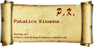 Patatics Kisanna névjegykártya